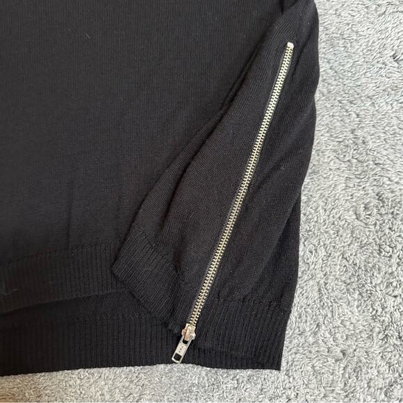 Ramy Brook Tascha Black Cold Shoulder Wool Sweater with Side Zipper Size Small - Picture 9 of 9